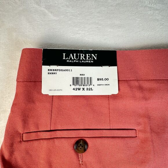 Lauren Ralph Lauren Men's Embry UltraFlex Classic Fit Pants RED Size 42Wx32L NWT - Picture 4 of 10